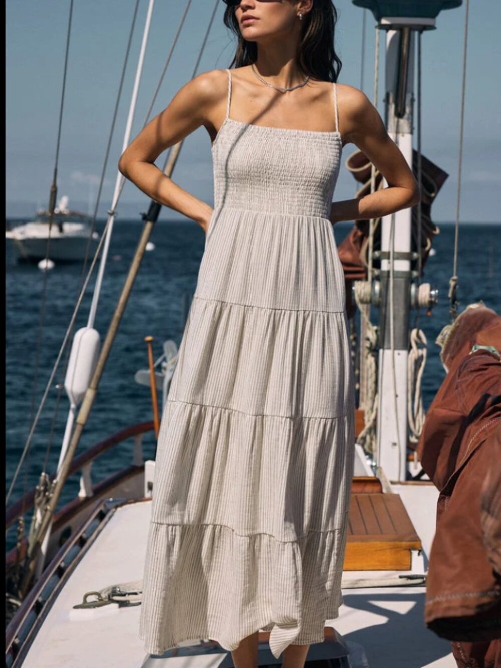Z Supply Balos Striped Maxi Dress Sz M NWT